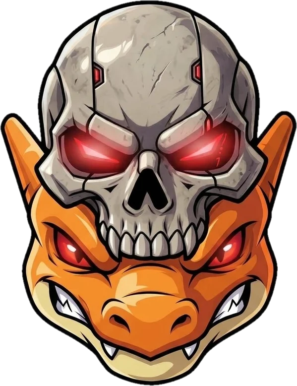Zero's mascot: a skull-helmeted dragon with glowing red eyes